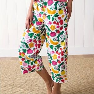 Printfresh Smoothie Time Fruit Print Cropped Pajama Pant xs